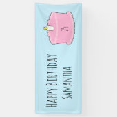 ピンクお誕生日ケーキ 横断幕 (縦)