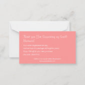 ピンクお買い物の割引ギフト ノートカード (裏面)