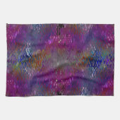 ピンクからカラフルの鱗状板とガ食べスフォル キッチンタオル (横)