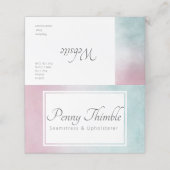 ピンクからターコイズの水彩画 予約カード (外部開封)