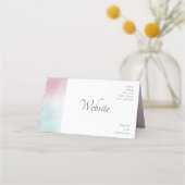 ピンクからターコイズの水彩画 予約カード (裏面)
