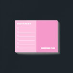 ピンクからノートを覚える ポストイット<br><div class="desc">ピンクの実用的なスティッキーノートと6つの行うリストのチェックボックスとセクションは、ノートや他の人に覚えておくべきことを書き留める。ピンクと白の名前のメモ帳の二重目的のスティッキーパーソナライズされたメモ帳。</div>