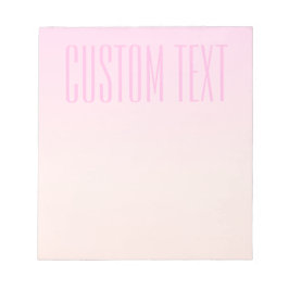 ピンクからピーチへのサンセットオンブル カスタマイズ可能なテキスト付き ノートパッド