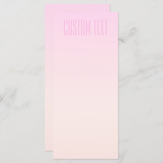 ピンクからピーチへのサンセットオンブル カスタマイズ可能なテキスト付き メニュー (正面/裏面)
