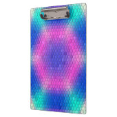 ピンクからブルーのホログラフィックマーメイドスケール六角 クリップボード (左)