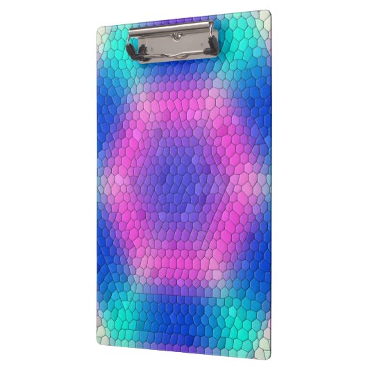 ピンクからブルーのホログラフィックマーメイドスケール六角 クリップボード (左)