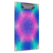 ピンクからブルーのホログラフィックマーメイドスケール六角 クリップボード (右)