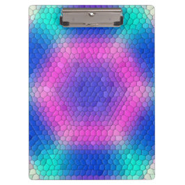 ピンクからブルーのホログラフィックマーメイドスケール六角 クリップボード