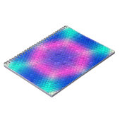 ピンクからブルーのホログラフィックマーメイドスケール六角 ノートブック (左側)