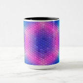 ピンクからブルーのホログラフィックマーメイドスケール六角 マグカップ (中央)