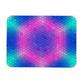 ピンクからブルーのホログラフィックマーメイドスケール六角 マグネット (横)