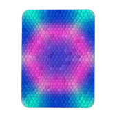 ピンクからブルーのホログラフィックマーメイドスケール六角 マグネット (縦)