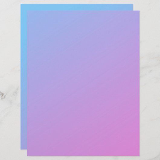 ピンクからブルーグラデーションのリサイクル工芸紙 (正面/裏面)