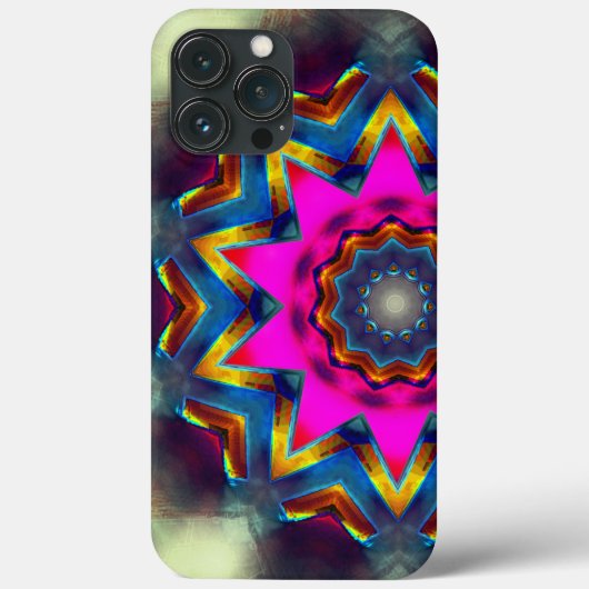 ピンクから色の花または万華鏡のように千変万化するパターンの星 Case-Mate iPhoneケース (裏面)