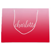 ピンクから赤グラデーションへ ラージペーパーバッグ (正面)