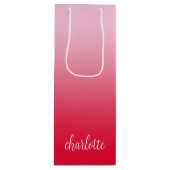 ピンクから赤グラデーションへ ワインギフトバッグ (正面)