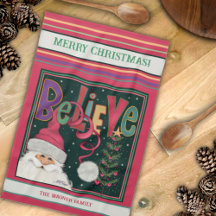 ピンクかわいいお洒落サンタクパーソナライズされたリスマス