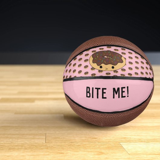 ピンクかわいいかわいいチョコレートドーナツ虹の散水 ミニバスケットボール