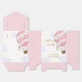 ピンクかわいいアドベンチャーホットエアバルーン赤ちゃんシャワー フェイバーボックス (見開き)