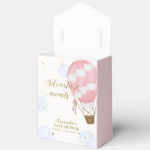 ピンクかわいいアドベンチャーホットエアバルーン赤ちゃんシャワー フェイバーボックス (見開き)