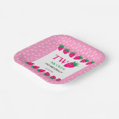 ピンクかわいいイチゴのベリー甘い2nd誕生日 ペーパープレート (傾斜あり)