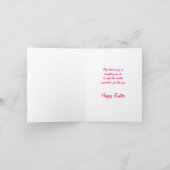 ピンクかわいいウサギのイースターカード シーズンカード (内部)