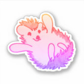 ピンクかわいいウッドランド動物ハッピーヘッジホッグ シール (正面)