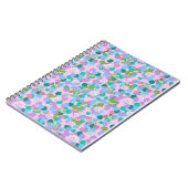 ピンクかわいいカエルのアートスパイラルノートブックジャーナル ノートブック (左側)