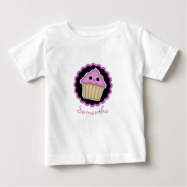 ピンクかわいいカップケーキトドラーシャツ ベビーTシャツ