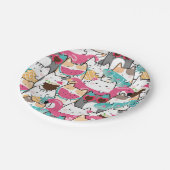 ピンクかわいいキャッツプールパーティー誕生日 ペーパープレート (アングル)