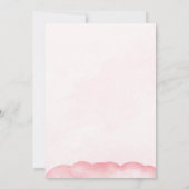 ピンクかわいいクマの水の色ベビーシャワーパーティー 招待状 (裏面)