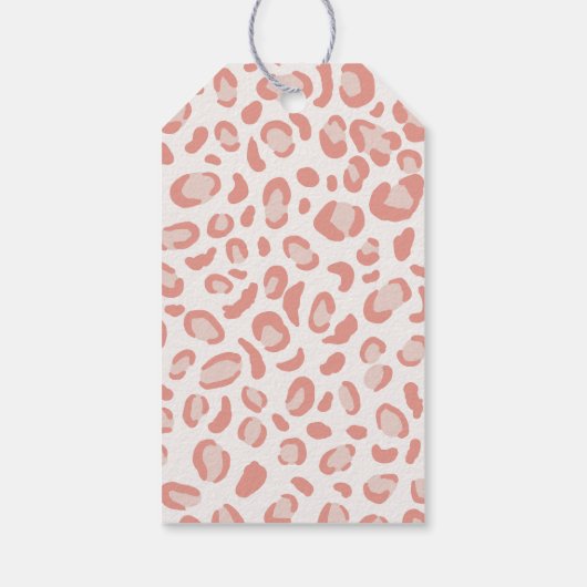 ピンクかわいいサファリ動物の誕生日パーティー ギフトタグ (裏面)