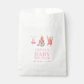 ピンクかわいいサーカスカーニバルテディベアーベイビーシャワー フェイバーバッグ (正面)