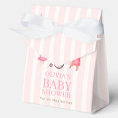 ピンクかわいいサーカスカーニバルテディベアーベイビーシャワー フェイバーボックス (正面)