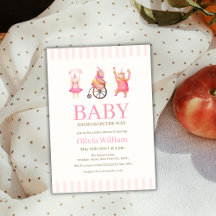 ピンクかわいいサーカスカーニバルテディベアーベイビーシャワー