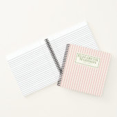 ピンクかわいいストライプのカスタム ノートブック (内部)