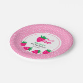 ピンクかわいいストロベリーガール1st誕生日 ペーパープレート (アングル)