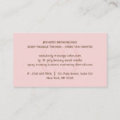 ピンクかわいいスプレータン体彫刻コンタリング 名刺 (裏面)