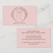 ピンクかわいいスプレータン体彫刻コンタリング 名刺 (正面/裏面)