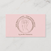 ピンクかわいいスプレータン体彫刻コンタリング 名刺 (正面)