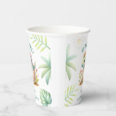 ピンクかわいいディノガール恐竜ベビーシャワー紙カップ 紙コップ (右)