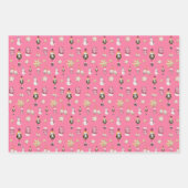ピンクかわいいナツクラッカーシュガーランドウォーターカラー ラッピングペーパーシート (正面2)