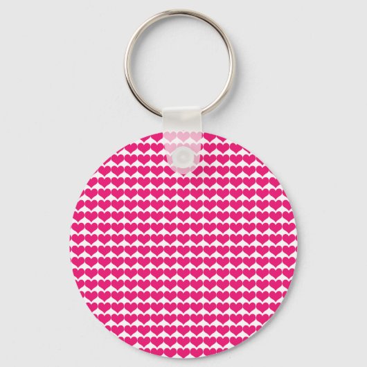 ピンクかわいいハートパターンKeychain キーホルダー (正面)