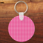 ピンクかわいいハートパターンKeychain キーホルダー (正面)