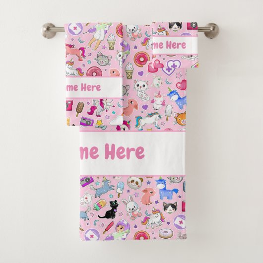 ピンクかわいいバスタオルセット バスタオルセット (インサイチュ)
