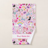 ピンクかわいいバスタオルセット バスタオルセット (ハンドタオル)