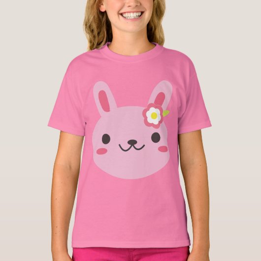 ピンクかわいいバニー Tシャツ (正面)
