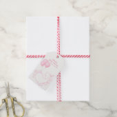 ピンクかわいいバルーンユニコーン赤ちゃんシャワー ギフトタグ (より糸付き)