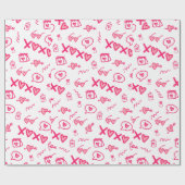ピンクかわいいバレンタインデー ラッピングペーパー (フラット)