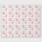 ピンクかわいいピギーファームをテーマにしたコーディネート少女1st誕生日 ラッピングペーパー (フラット)